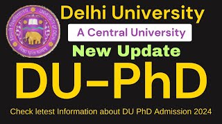 du Delhi University II phd Admission 2025 II Through NET Score II Apply Soonuniversitynewsindia [upl. by Leval230]