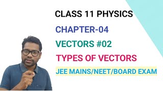 Class 11CBSEISCSSC Chapter 04Vectors 02 Types Of Vectors [upl. by Zarger]