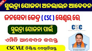 How To Apply Subhadra Yojana In Csc Centre।। Subhadra Yojana Online Apply In Jana Seva Kendra [upl. by Balfour]