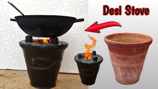 EASY DIY making charcoal stove from old plant pot [upl. by Aiuqram298]