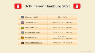 Schulferien Hamburg 2023 [upl. by Delainey954]