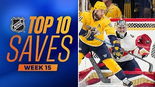 Top 10 Saves from Week 15  202324 NHL Season [upl. by Nelyag371]