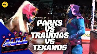 Campeonato Parejas AULL LAS PARKS C vs Los Hermanos Traumas vs La Sangre Texana  Lucha completa [upl. by Kcam]