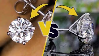 3 Prong vs 4 Prong Diamond Earrings Which is Best for You [upl. by Enaj]