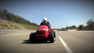 Hondas Mean Mower  officially the worlds fastest lawnmower [upl. by Siusan305]