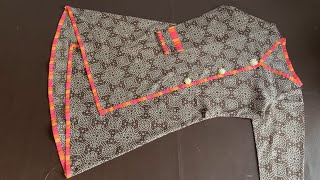 Designer Angrakha kurti cutting and stitching in very easy way [upl. by Carolann]