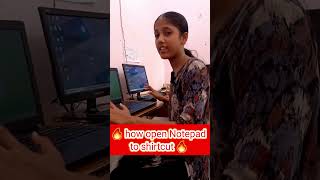 How to open Notepad  Notepad kaise open kare  notepad kaise open karte hain  shortsvideo shorts [upl. by Jacobah85]