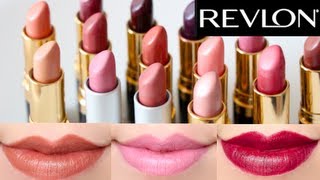 Revlon Super Lustrous Lipstick 14 Colors Swatches on lips [upl. by Festa679]