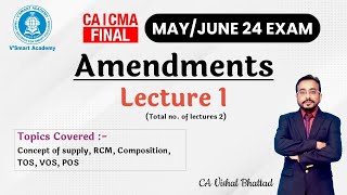 GST 01 CACS CMA Final IDT Amendments  For May 2024 CA Vishal Bhattad Think GST Think Vishal SIR [upl. by Ford]