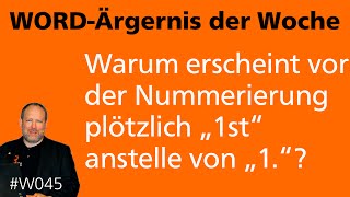 WordÄrgernis Warum erscheint die falsche Nummerierung • Für 2013 20102007 • Markus Hahner® [upl. by Ced]