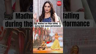 madhuridixit reacts to vidyabalan falling onstage during their dance performance [upl. by Bridget]