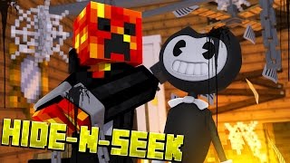 BENDY KIDNAPS PRESTON Minecraft Bendy HIDE N SEEK [upl. by Ocsinarf]