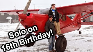 16 year old Solo s Stinson 108 tail dragger on his birthday [upl. by Emoreg]