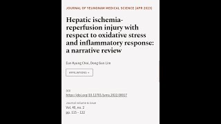 Hepatic ischemiareperfusion injury with respect to oxidative stress and inflammatory  RTCLTV [upl. by Benisch]