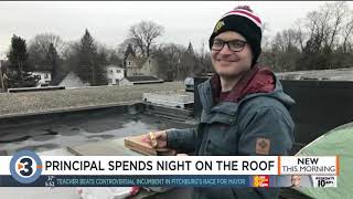 Janesville principal spends night on school roof [upl. by Naujal40]