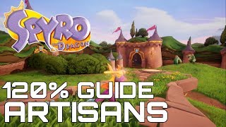 Spyro The Dragon Reignited 120 Guide ARTISANS ALL DRAGONS EGGS GEMS SECRETS [upl. by Girardi559]