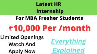 Paid HR Internship For Freshers With Real Work Experience ll [upl. by Nosreme]