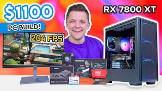 Best 1100 Gaming PC Build 2024 🙌 ft RX 7800 XT amp Ryzen 5 7600 w Benchmarks [upl. by Ruckman685]