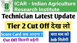 icar iari technician tier 2 cut off  icar technician result  कितने नंबर बढ़ेगी  Score card  dv [upl. by Anaitak906]