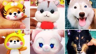 Cute Needle Felting ASMR🐶Felted Wool Crafts🐱 Satisfying DIY Kawaii Toys part 2 [upl. by Assenov]