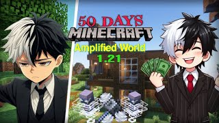 I Survived 50 Days In Amplified World In Minecraft 121 100dayssurvive [upl. by Ocisnarf725]