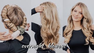 Overnight Blowout EASY heatless curls [upl. by Annaoj962]