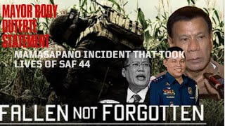 Broken feelings and angry statement of Mayor Duterte on wasted lives of SAF 44 dds duterte du30 [upl. by Nah]