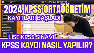 Lise KPSS Başvuruları Başladı Kpss Başvursu Nasıl Yapılır Ösymye Kayıt Olma Kpss Başvurusu [upl. by Hamachi]