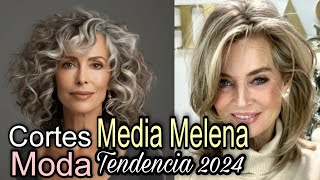 Cortes MEDIA MELENA que Mejor Quedan a Mujeres de toda edad Cortes de Pelo SemiLargos 2024 [upl. by Enibas881]