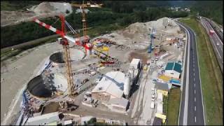 sorvolo parziale cantiere tunnel base del Brennero  BBT agosto 2018 [upl. by Rasure]