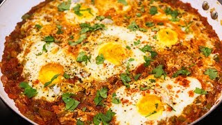 Shakshuka Egg Recipe  Easy Egg Recipes Indian  Egg Recipe For Dinner  Kanaks Kitchen [upl. by Nnaylloh]