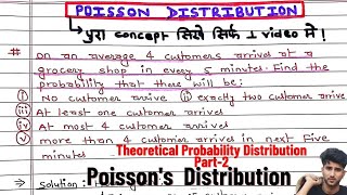 Poissons distributions  Theoretical Probability Distribution part2 MBS MBA MPA Engineering [upl. by Kessiah376]