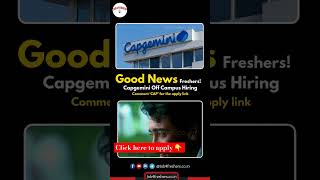 Capgemini New hiring Announced  Capgemini hiring  Apply Now job4freshers shorts [upl. by Benedict]