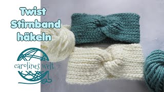 Twist Stirnband häkeln extra DICK [upl. by Kilan]