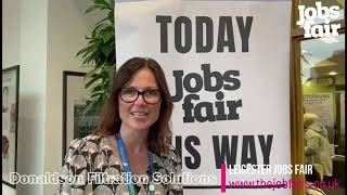 Donaldson Filtration Solutions at the Leicester Jobs Fair on Wednesday 11th October 2023 [upl. by Fredric]