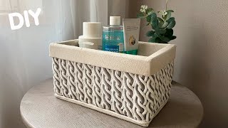 DIY 🤩 FROM ORDINARY CORD AND CARDBOARD MADE A BASKET ORGANIZER WITH YOUR OWN HANDS [upl. by Lehcyar]