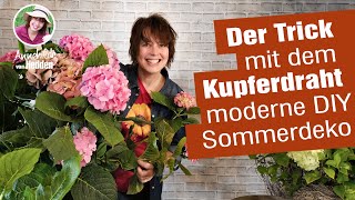 Trend im Sommer  Gartendeko mit Hortensien Sonnenblumen und der Trick dabei DIY Deko [upl. by Matland788]