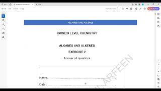 Exercise 2 Alkanes and Alkenes Structure 4 to 6 Cambridge IGCSE O level Chemistry Lesson 65 part e [upl. by Vanessa]