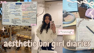 Study Vlog 🧸🎧 midterms cramming realistic uni life [upl. by Sihtnyc]