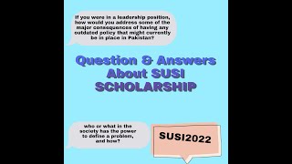 SUSI Two Questions Guidance  Best Ideas SUSI2022 SUSIapplication SUSI SUSIpersonalstatement [upl. by Nylidnarb]