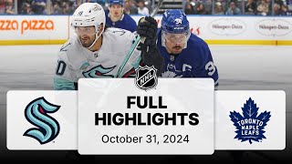 NHL Highlights  Kraken vs Maple Leafs  October 31 2024 [upl. by Winifred]