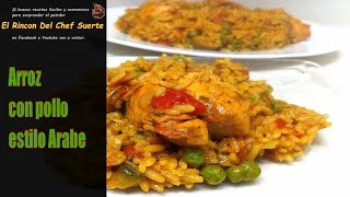 Arroz con pollo al estilo árabe cocina casera del chef suerte [upl. by Ahsiekrats]