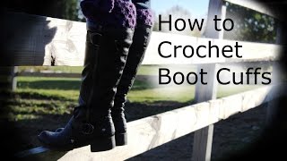 How to Crochet Boot Cuffs crochet boot toppers crochettutorial [upl. by Mccallum]