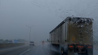 SLEEP Instantly Driving in Rain for Sleeping quotReal Footagequot Heavy Rain Noise On Highway Rain sounds [upl. by Tremann]