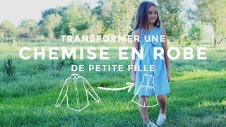 TRANSFORMER UNE CHEMISE EN ROBE DE PETITE FILLE [upl. by Caddaric]