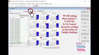 SQL Payroll  Setting Calender for Public Holiday amp Rest Day [upl. by Merlina]