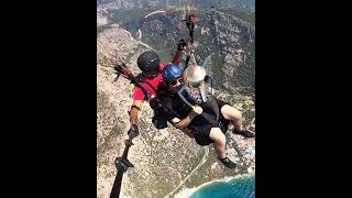 Galatasarays championship trophy flown by paragliding [upl. by Ramo]