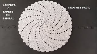 CARPETA O TAPETE EN ESPIRAL TEJIDO A CROCHET  TUTORIAL  GANCHILLO [upl. by Portugal]