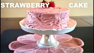 Amazing Strawberry Cake  light and moist texture  fruity flavor [upl. by Eetse362]