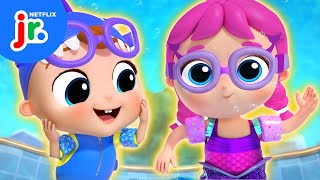 Baby John and Jills Swim Challenge 🧜‍♀️🎶 Little Angel  Netflix Jr [upl. by Sessilu385]